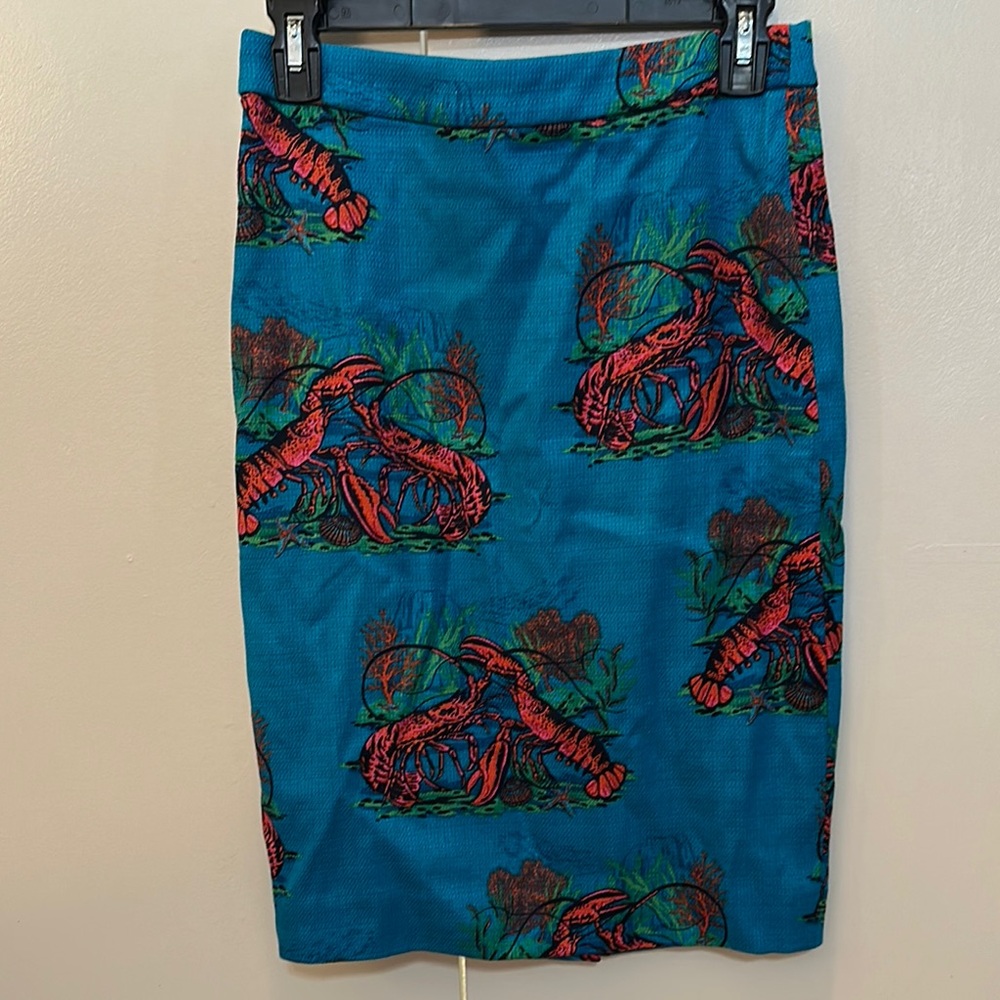Blue Lobster Print Skirt